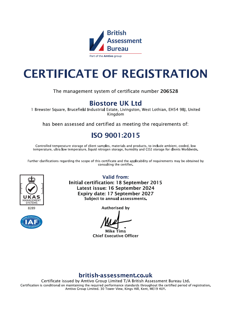 ISO 9001 Certification Logo
